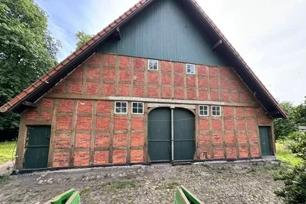 Softstrahlen Fachwerkhaus vorher